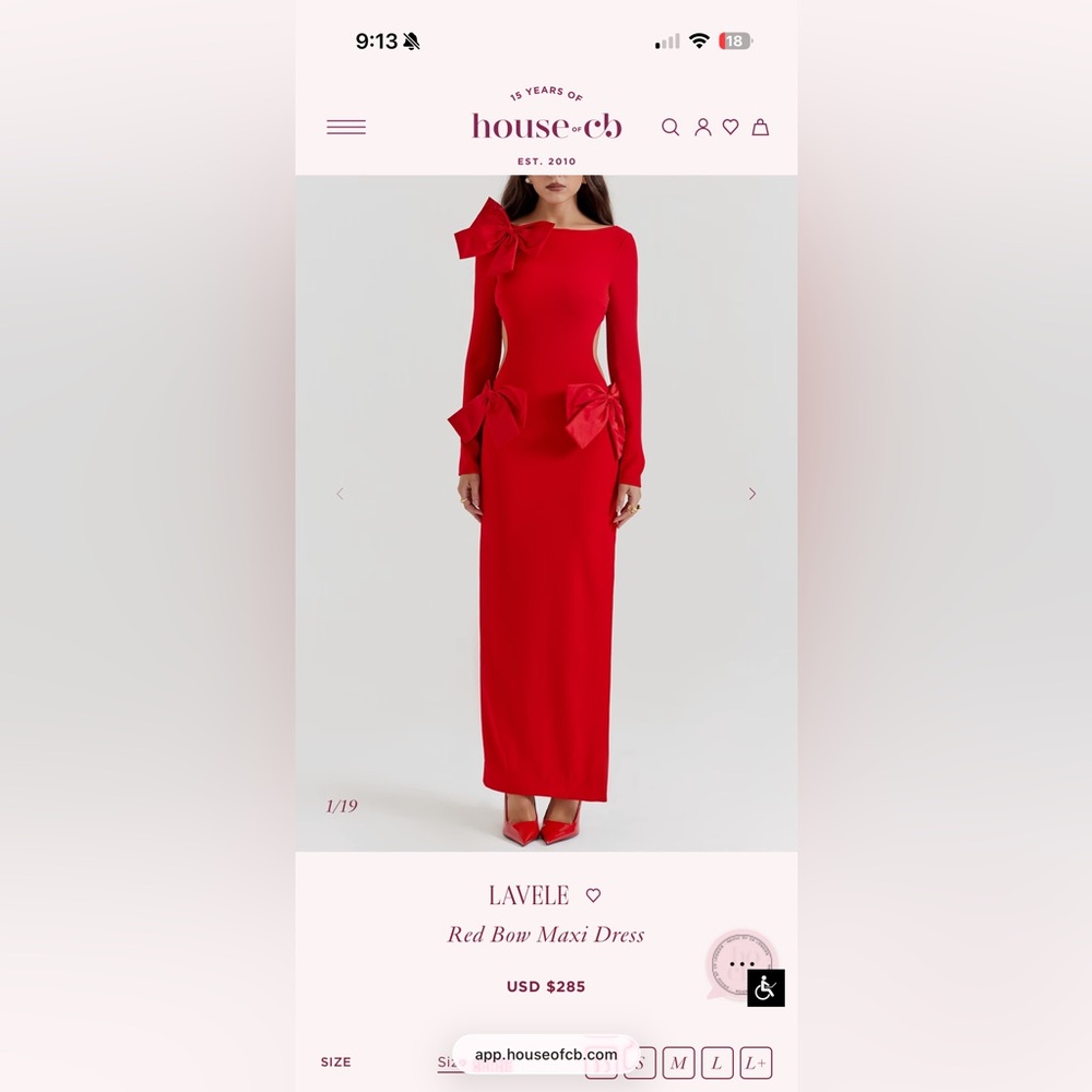 House of CB Vibrant Red Dress size small new with tag